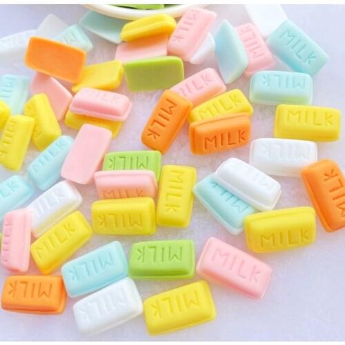 20Pcs Cute Mixed Mini Milk Chocolate Flat Back Resin Cabochons Scrapbooking DIY Jewelry Craft Decoration Accessories H04