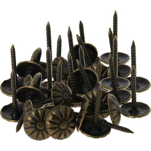 MroMax Green Ancient Round Head Foam Nail Iron Plating Thicken Cap 11*13/16*12/11*19mm Hardware Fastener 20/30/40/50/60/80/100pc