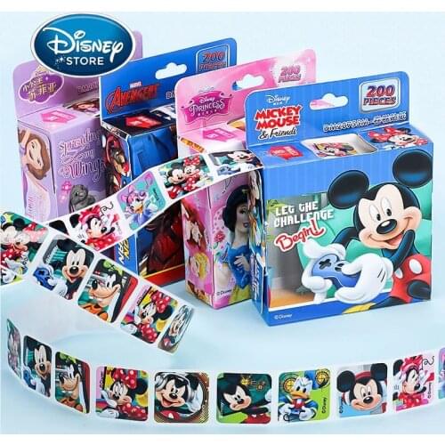 Disney Cartoon Stickers 200Pcs/Box Removable Frozen Princess Mickey Sofia Pooh Sticker Girl Kid Children Teacher Reward Toy Gift