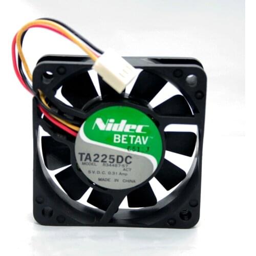 Nidec TA225DC R34487-57 DC 5V 0.31A 3 lines 60*60*15mm 6cm cooling fan