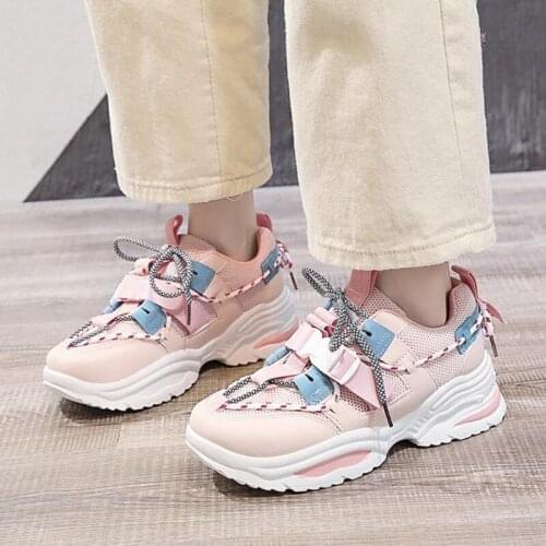 2021 New Autumn Laoda Shoes Womens Ins Tide Thick Bottom Heighten Korean Version Versatile Breathable Womens Sports Shoes36-42