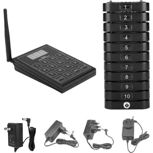 Restaurant Pagers Social Distancing Buzzer,Max 999 Nursery Pager,10 Waiting Buzzers for Church,Clinic,Food Truck,Hospital