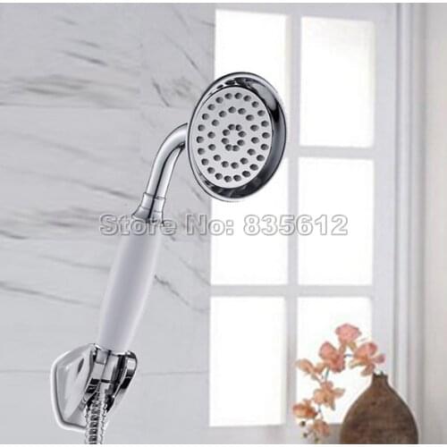 Polished Bathroom Shower Hand Spray Chrome Brass Finish Ceramic Handheld Style Shower Heads Jhh003
