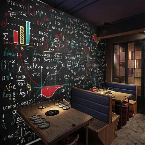 Milofi custom 3D photo wallpaper mural European hand-painted color chalk blackboard background wall decorative painting