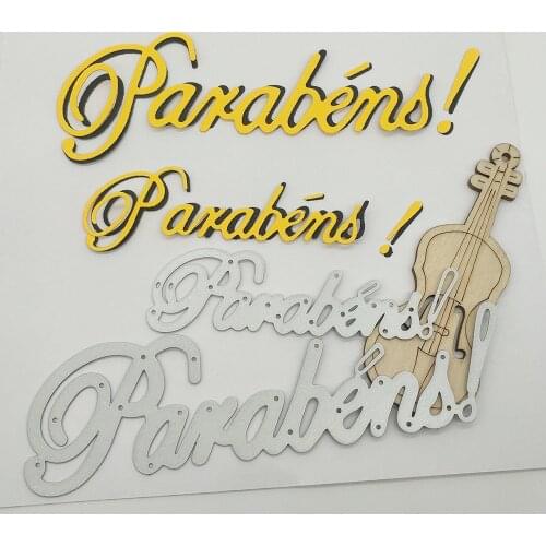 Portuguese Happy Birthday Phrase Metal Cutting Mold, Scrapbook, Photo Frame, Album Decoration, DIY, Handmade Artwork