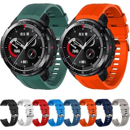 22mm Watch strap For Huawei Honor Watch GS Pro / Honor magic Watch 2 46mm Replacement Silicone Watchbands Sport Bracelet