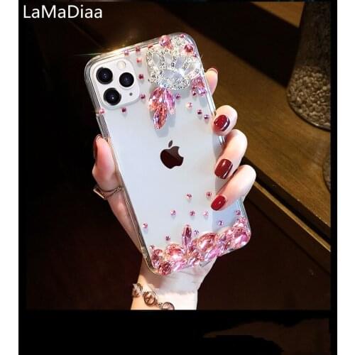 Luxury 3D Crystal Imperial Crown Diamond Bling Clear Case Cover For Huawei Honor8 9 10 20 Lite V10 V20 V30 7X 8X 9X Nova 3 4 5 6