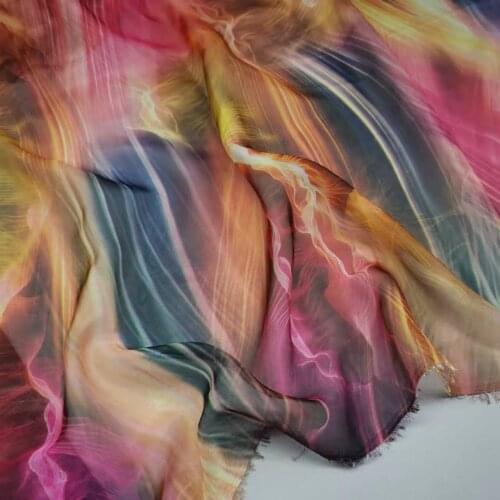 Stage Cosplay Dress Fabric 30D Chiffon Silky Flowing Ombre Soft Breathable DIY Dress Blouse Fabric