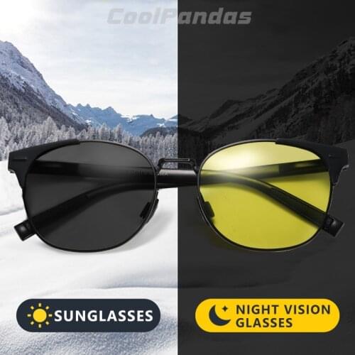 Intelligent Photochromic Round Polarized Sunglasses Men Women Day Night Vision Glasses Driving Discoloration gafas de sol hombre