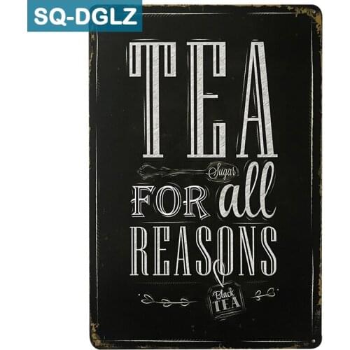 [SQ-DGLZ]Hot TEA For All Reasons Metal Sign Vintage Metal Plates Cafe Pub Club Home Wall Decor Tin Signs Retro Plaque