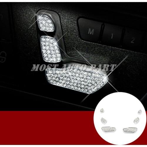Rhinestone Style Seat Adjust Button Trim Cover For Benz C Class W204 2008-2013 Car accesories interior Car decoration