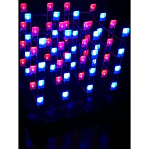4X4X4 4*4*4 LED Light Cube Kit 3D LED RED&BLUE Dual Color Electronic Suite for Arduino Smart Electronics DIY Kit Led Cube