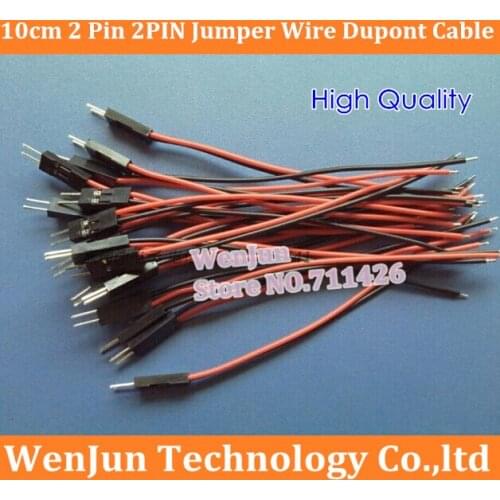 TJC8 DuPont Male 2.54mm 2P 2pin Jumper Wire Dupont Cable 24AWG wire High Quality
