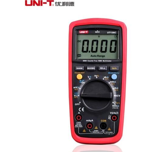 UNI-T Digital Multimeter UT139C Auto Range True RMS Meter Capacitor Tester Handheld 6000 Count Voltmeter Temperature