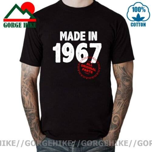 Vintage Made in 1967 Original Parts T shirt men Retro Born in 1967 shirt Father Dad Birthday Gift Hispter Classic Birth Year Tee