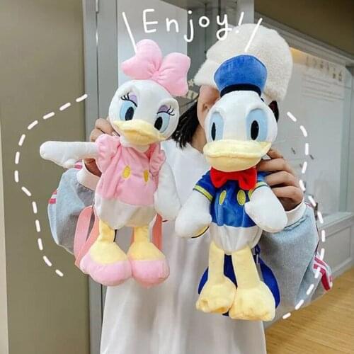 30 cm New women Donald Duck Plush Backpacks cute Stuffed Daisy Duck girls Backpack School Bag toy