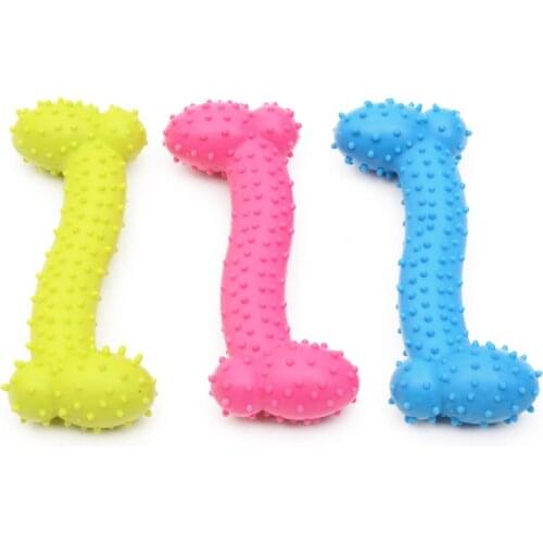 Dog Chew Toys Bone Shape Training Molars Bite Resistant Teeth Cleaning Rubber Pet Puppy Dog Toy
