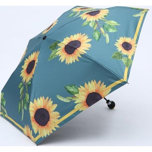 Rain Umbrella Creative Fashion Sunflower Pattern Folding Umbrella Sun and Rain Dual-Purpose Sun Protection Sunshade Umbrella
