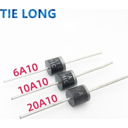 10pcs 10A10 6A10 20A10 R-6 DIP 6A 10A 20A 1000V electrical Axial Rectifier Diode