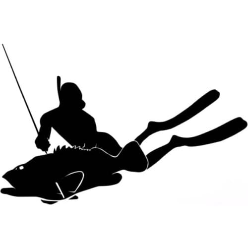 15*9.7cm Spearfishing Spear FISH Fishing Diver Fun Vinyl Car Sticker Decal Accessories Laptop Suitcase Helmet Skateboard Sticker