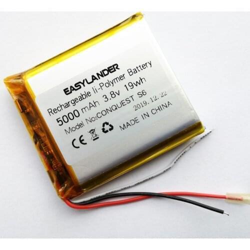 3-Wire 3.8V 5000mAh Rechargeable li Polymer Li-ion Battery For conquer CONQUEST S6 mobile phone battery DVR DVD