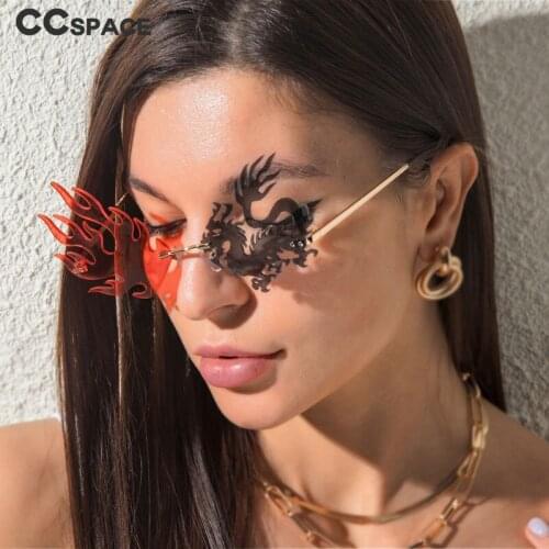 49179 Rimless Dragon Shape Party Funny Sunglasses Men Women Fashion Shades UV400 Vintage Glasses