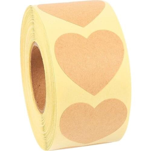 500pcs/roll Heart Blank Stickers Labels Stickes Thank You Stickers For Envelope Packaging Card Stationery Stickers Decoration
