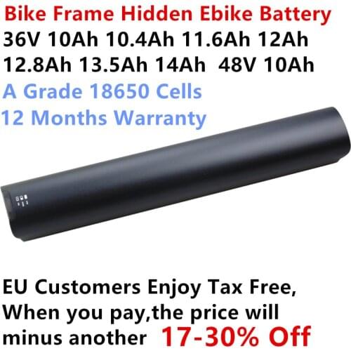 36 Volt Electric Bikes Battery 36V 10Ah 10.4Ah 11.6Ah 12.8Ah 14Ah 48V 10Ah 250w 350w 500w macwheel Hidden Battery with Charger