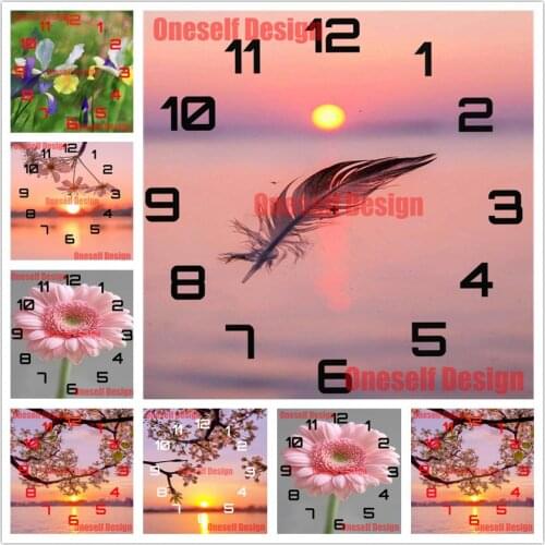 Hot 5d diamond painting full square with clock 5d diamond embroidery full set with clock heart decoration home christmas gift