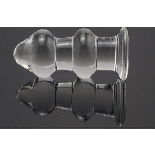 New hot huge pyrex crystal glass white anal beads butt plug dildo stimulator massager penis penis sex toys for men women