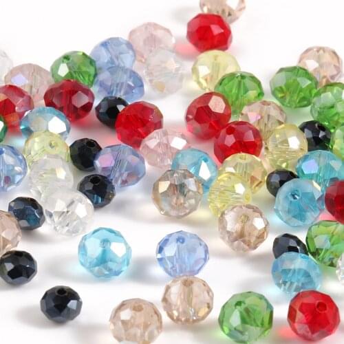 4/6/8/10/12mm Rondelle Austria Faceted Crystal Glass Loose Spacer Beads for Jewelry Making Diy Jewelry Accessories Findings