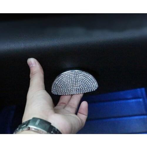Bling Bling Passenger Glove Box Handle Sticker Storage Box Clasp Hand Sticker Crystals Decal for Mini Cooper Countryman R60 R61