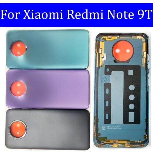 New For Xiaomi Redmi Note 9T Back Door Case Battery Rear Housing Back Cover With Side Button With LOGO