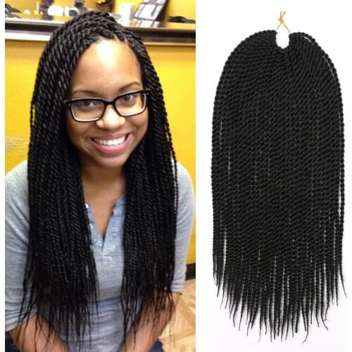 DAIRESS 18" Senegalese Twist Crochet Hair Extensions Crochet Twist Hair Synthetic Senegalese Twist Braiding Hair Crochet Braids