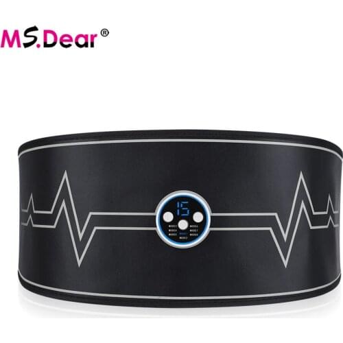 EMS Equipment Trainer PU Toner Slimming Exercise Abdominal Smart Belt Muscle Stimulator Set Gym USB Home Fitness Massager
