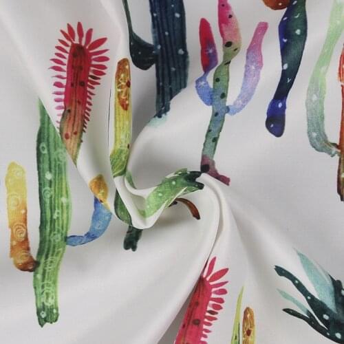 HLQON cotton sateen cactus fabric for sewing women clothing upholstery tissue wedding dress patchwork DIY