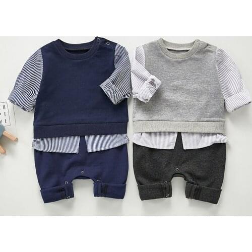 New 0-3Yrs Newborn Boys Girls Stripe Jumpsuits Clothes Spring Autumn Baby Boys Girls Rompers Long Sleeve Children Rompers