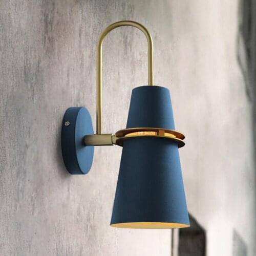 Nordic creative simple wall lamp modern living room staircase aisle bedroom warm bed head macarons led wall lamp