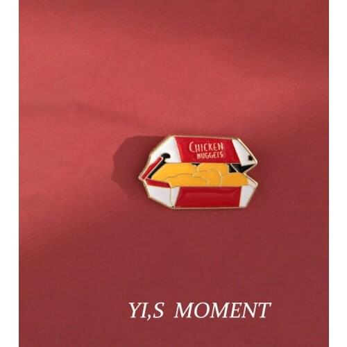 Chicken nugget Brooch rose retro men and women personality badge couple pin coat decoration