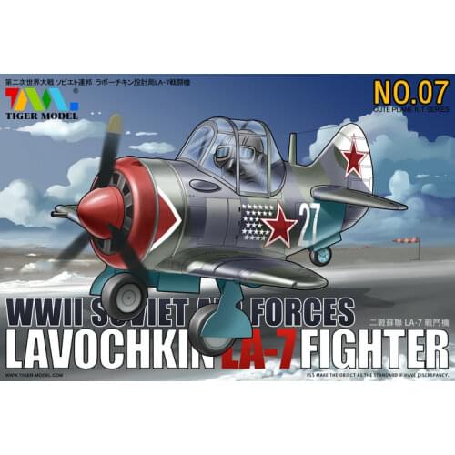 Tiger Model 107 WWII Soviet Lavochkin La-7 Fighter Q Edition Cute Series Plastic Airplane Assembly Model Kit Tiger Model 107 WW