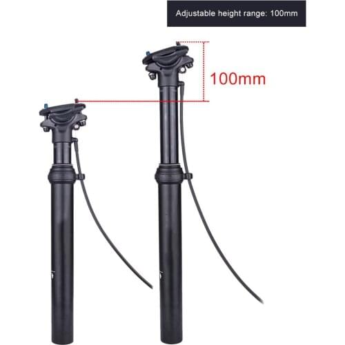 MTB Dropper Seatpost Adjustable seat post Internal Routing External Cable CNC Remote Lever 100mm Travel seat post 31.6/30.9MM