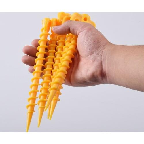 5Pcs Camping Tools Plastic Tent Pegs Nails Sand Ground Stakes Outdoor Camping Tent Nails Kit Awning Yellow Tent Accessories