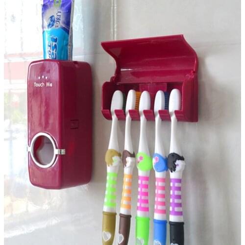 Cheap Bathroom Automatic Toothpaste Dispenser Toothpaste squeezer Wall Paste Mounted Toothbrush holder Bathroom Accessories