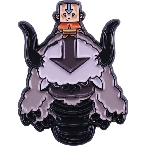 2020 New Anime Avatar The Last Airbender Appa and Aang Enamel Pin Cute Funny Friends Gift