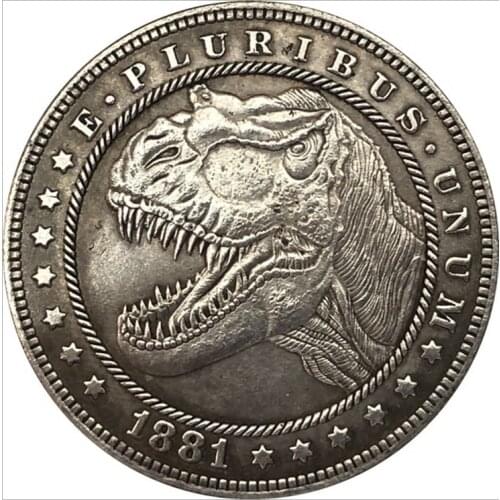 Tyrannosaurus rex commemorative coin United States Morgan Hobo retro coin Tyrannosaurus rex coin gift souvenir