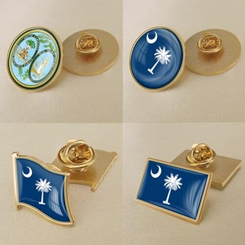 Seal of South Carolina State of United States of America Flag Lapel Pins/Broochs/Badges