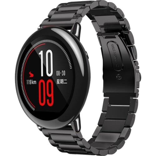 22MM Strap For Xiaomi Huami Amazfit Pace GTR 47MM Smart Watch Bands Stainless Steel Replace Bracelets For Amazfit Stratos 2/2S 3