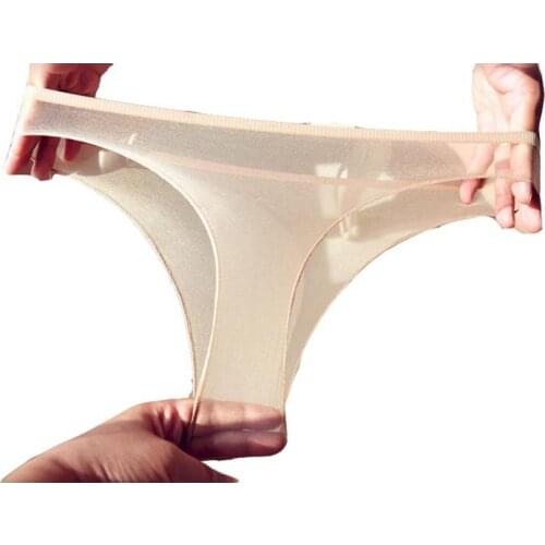 Sexy Lingerie Super Thin Shiny Glossy See Through Thong Panties Bottoms Sissy Slimming Underwear Pantyhose Seamless Briefs