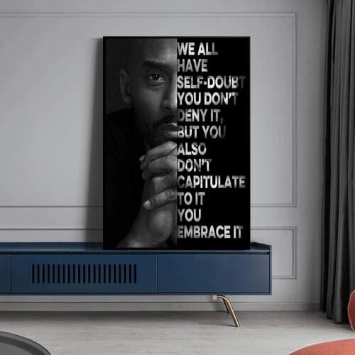 Modern Basketball Star Inspirational Quotes Canvas Painting Posters and Prints Wall Art Pictures for Living Room Home Decoration