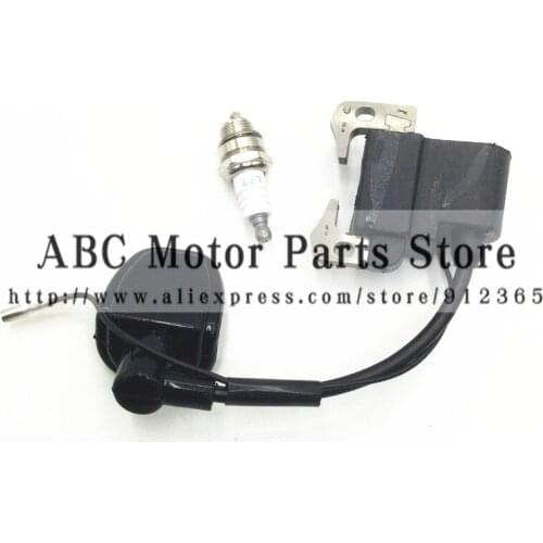 SPARK PLUG L7T with Ignition Coil for Chainsaw BM6A TS400 TS410 TS420 TS460 2 Stroke ATV MINI Super Pocket Bike